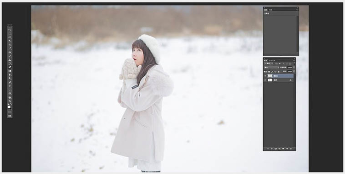 给女生照片添加漫天雪花效果的PS教程