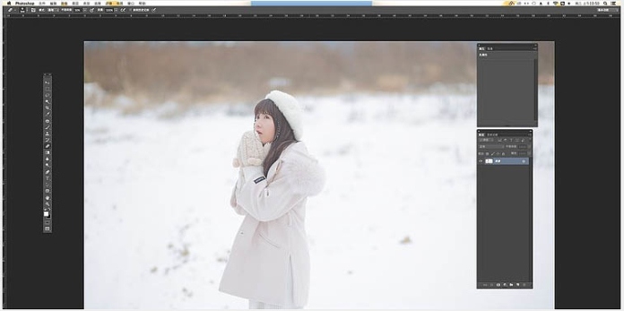 给女生照片添加漫天雪花效果的PS教程