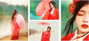 Photoshop调出暖色外景古装美女写真照片