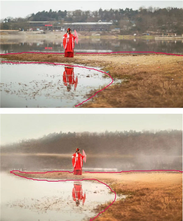 调出暖色外景古装美女写真照片的PS教程