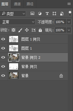 PS滤镜把城市建筑照片转成素描线稿效果