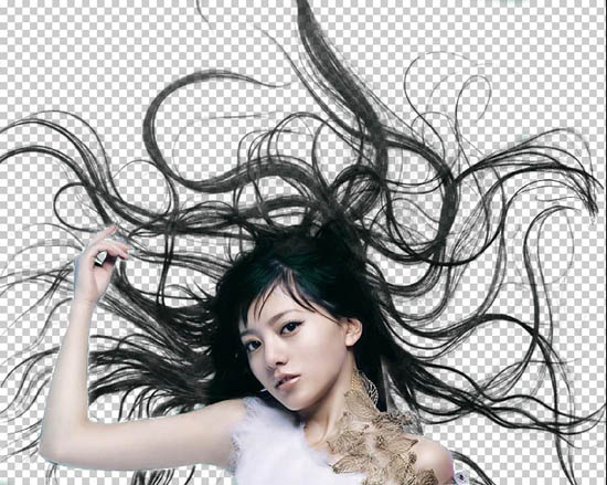 用PS抽出滤镜抠出复杂头发丝的人物照片