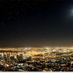 PS滤镜给城市夜空照片添加满天星星效果