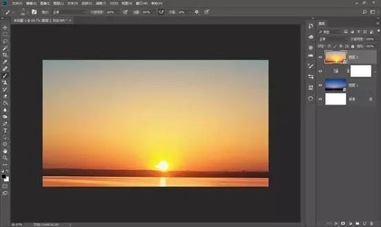 合成夕阳树下荡秋千人物剪影图片的PS教程