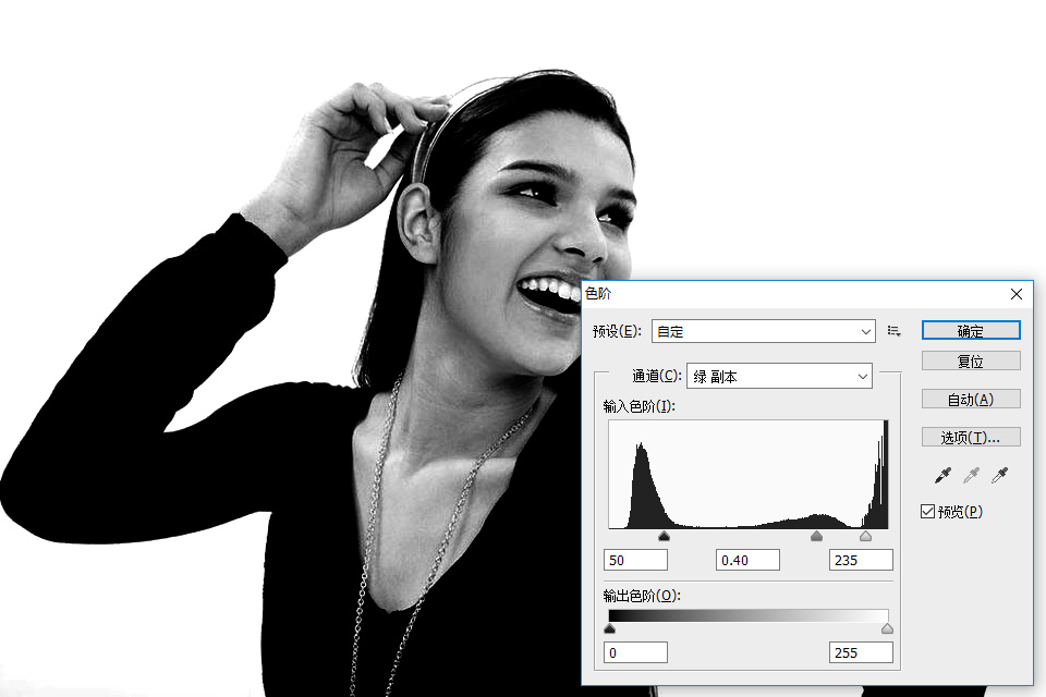 通道抠图，Photoshop通道抠图法入门新手详解调整色阶.jpg