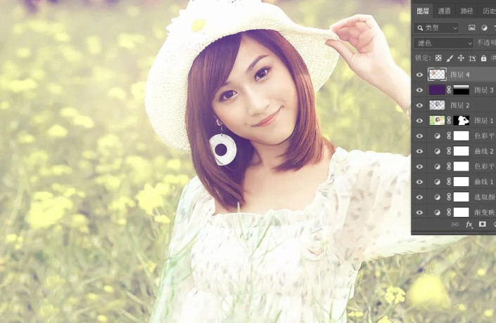 小清新，打造柔美的淡褐色小清新油菜花美女图片_www.16xx8.com