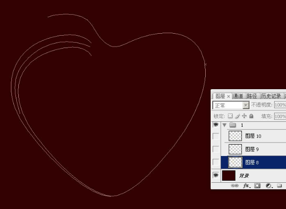 Photoshop鼠绘粒子光心形图片教程_ps教程自学网(www.16xx8.com) ps如何鼠绘一个发光爱心第3步